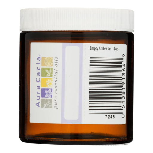 Aura Cacia - Bottle - Glass - Amber - Wide Mouth With Writable Label - 4 Oz Biskets Pantry 