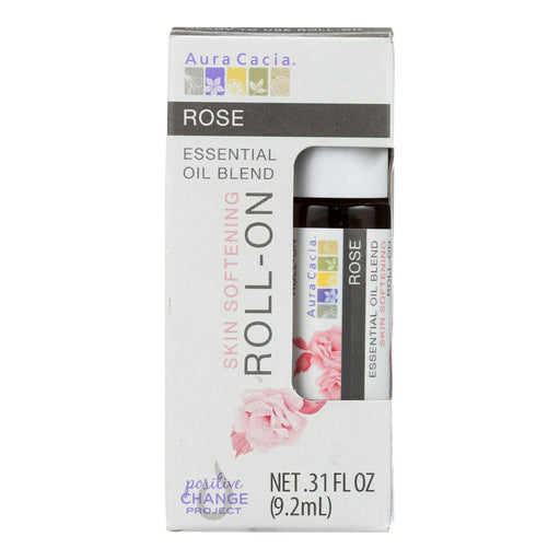 Aura Cacia - Roll On Essential Oil - Rose - Case Of 4 - .31 Fl Oz Biskets Pantry 